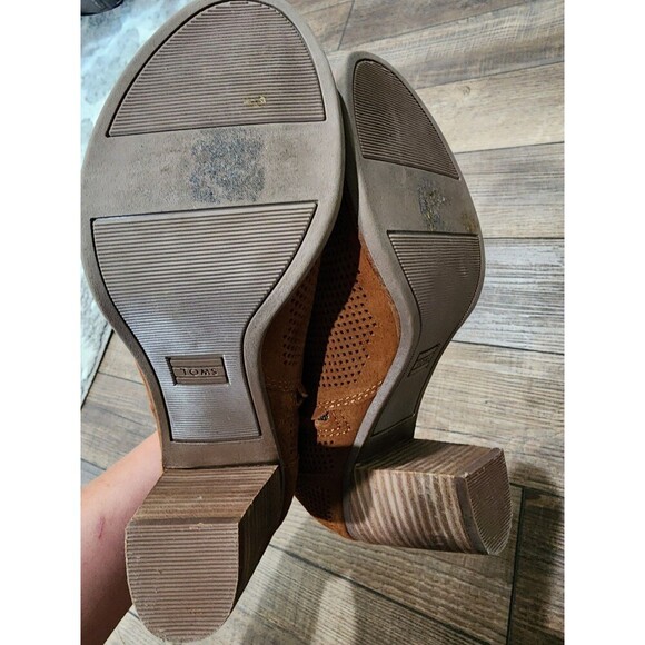 Toms Women Majorca Open Toe Leather Pump Heels Boots shoes Size 8M - Picture 8 of 9